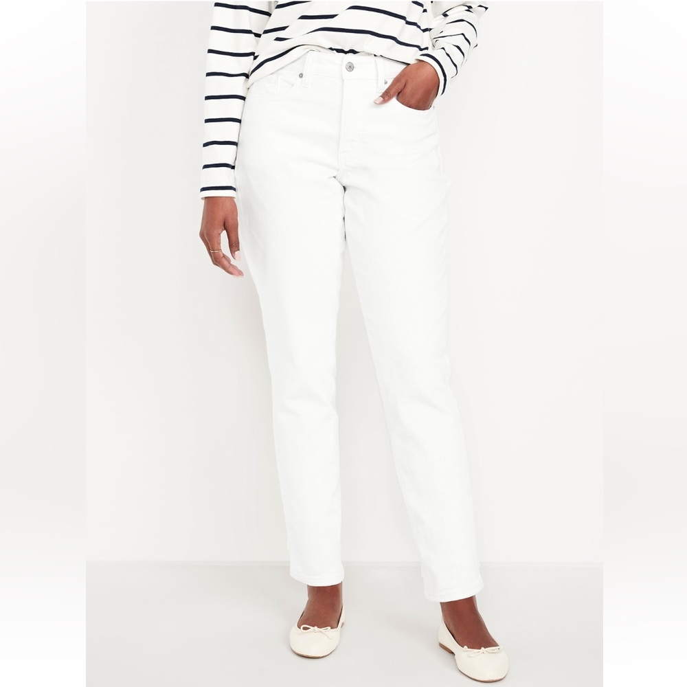 Old Navy Curvy OG Straight White Jeans